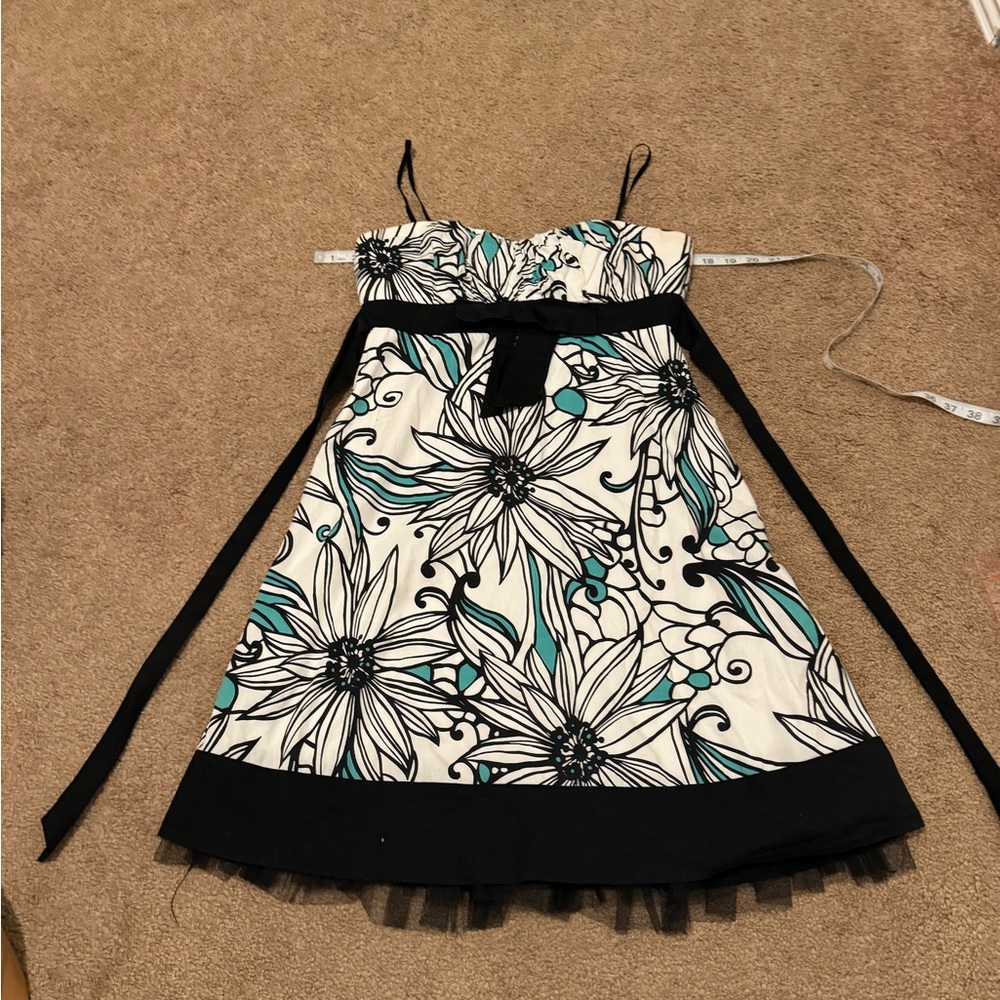 Ruby Rox Black and White Floral Mini Dress